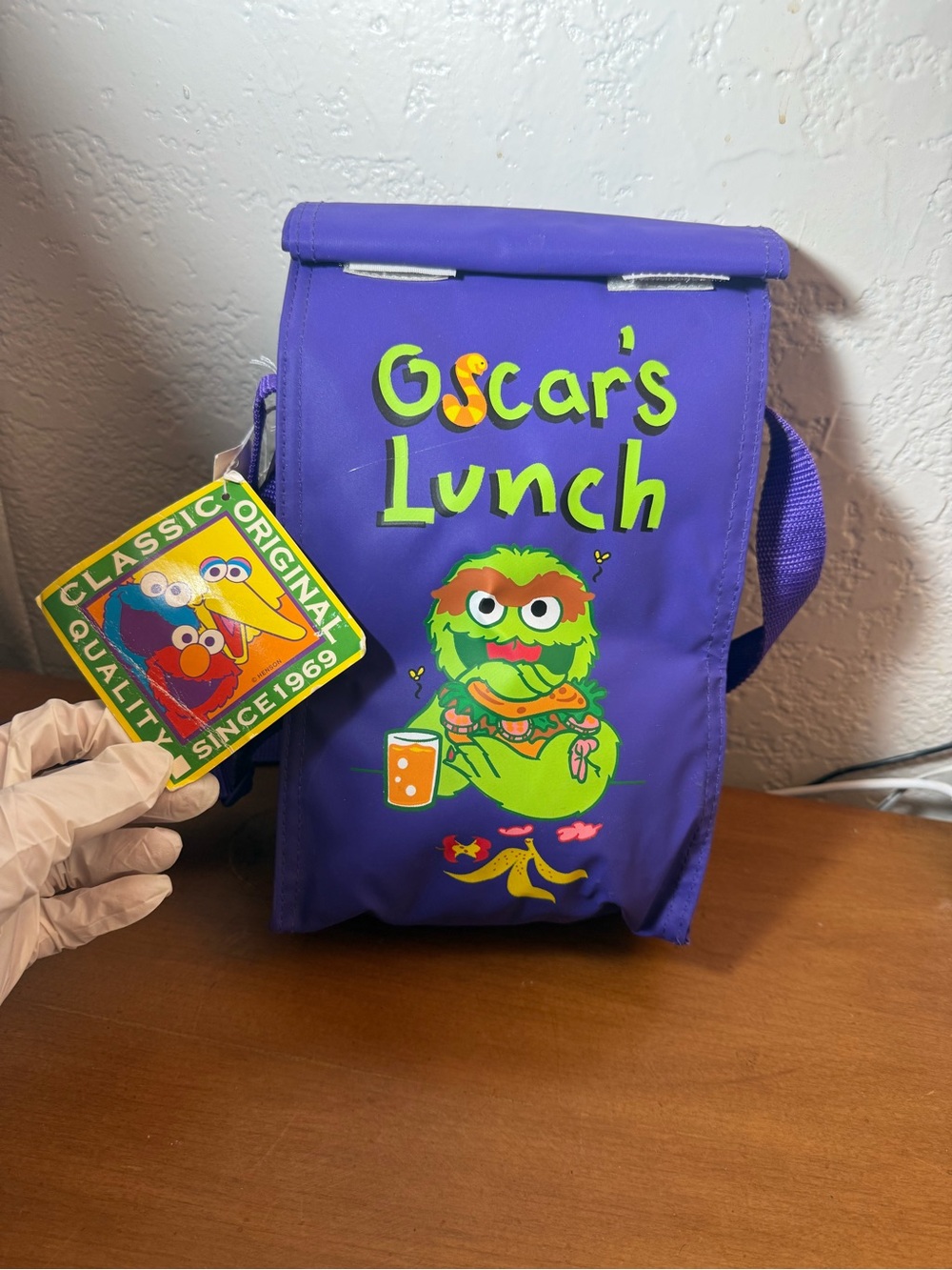 Vintage Sesame Street Oscar’s Lunch Bag Oscar Grouch Slimey Romar Henson NWT